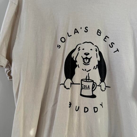 Coffee shop merch short sleeve beige Raleigh, NC unisex XL cropped - Picture 3 of 5